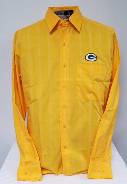 Packers Men's Agent Long Sleeve Dress Shirt - Gold | Green and Gold ...