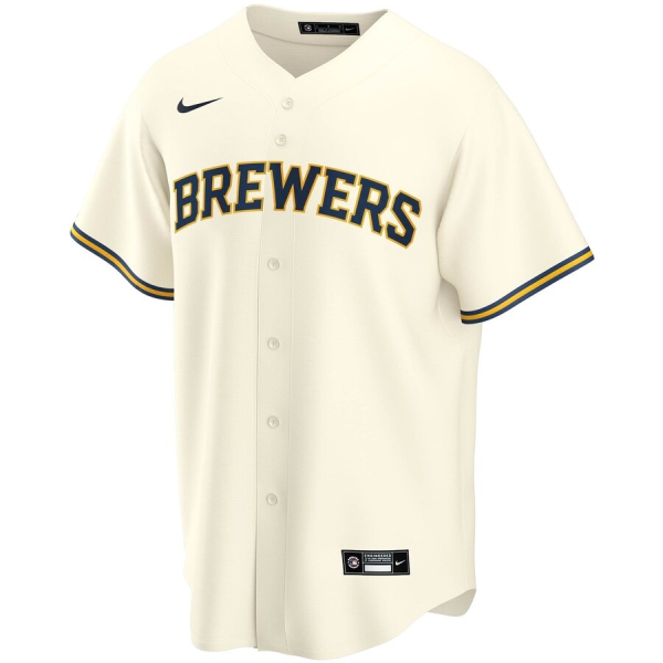 Brewers Men's Cream Jersey  Green and Gold Zone West Allis, Wisconsin